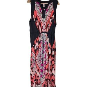 Pure Energy Plus Size Boho Print Maxi Dress
